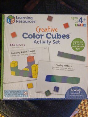 Learning Resources Attribute Blocks Set - Red, Yellow, Blue Creative Color Cubes